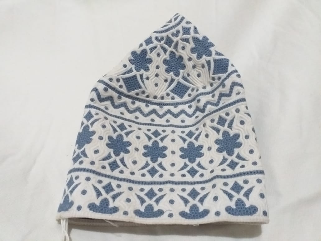 Hand-Finished Look with Computer Embroidery on Omani Kumma Cap