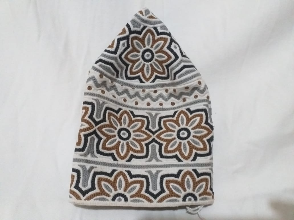 Traditional Omani Kumma Cap with Modern Computer Embroidery