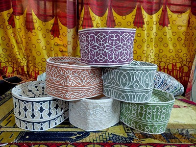 Soft Cotton Omani Topi, Computer Embroidered Prayer Cap