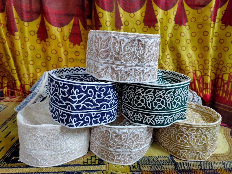 Omani Islamic Topi , Fine Stitch Computer Work Kumma