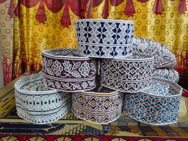 Unique Omani Computer Cap Topi Kumma with Detailed Embroidery