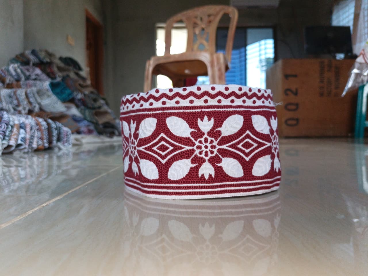 Traditional White Muslim Omani Cap