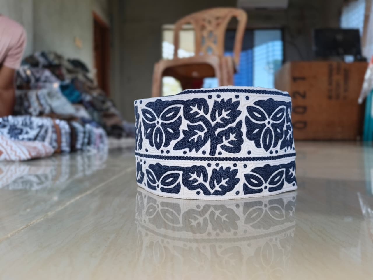 Comfortable White Omani Kufi
