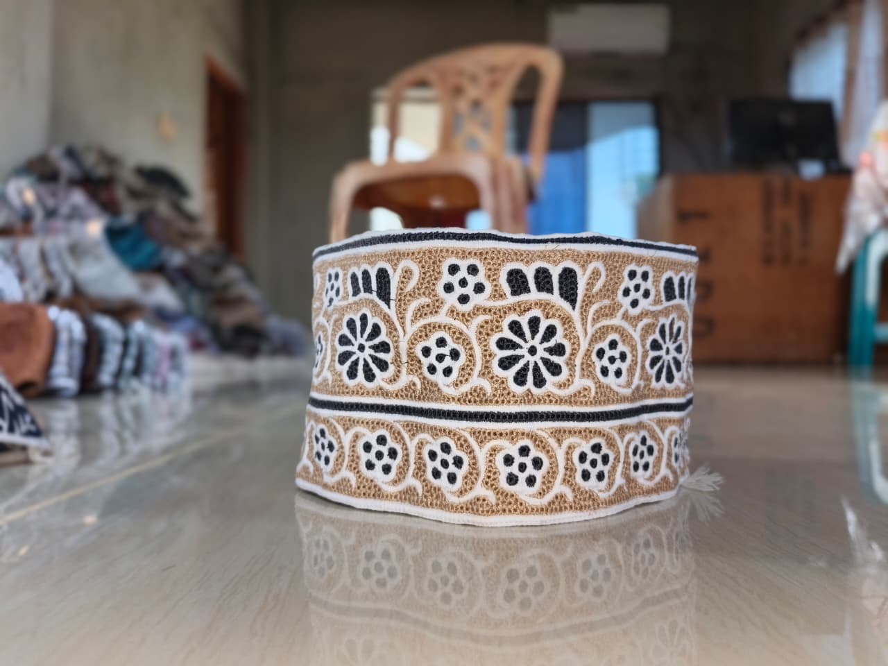 Luxury Handmade White Muslim Cap