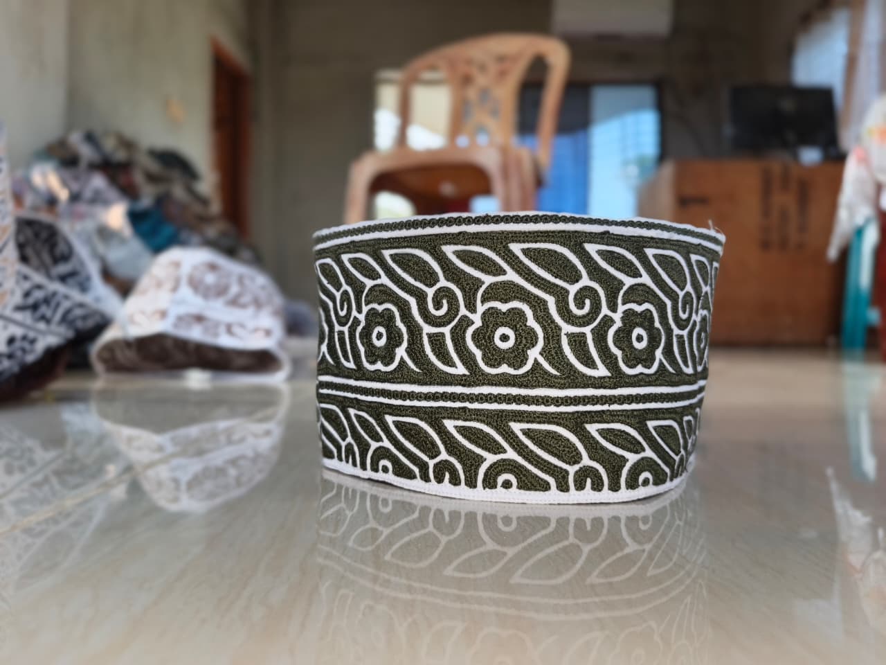 White Omani Eid Prayer Cap