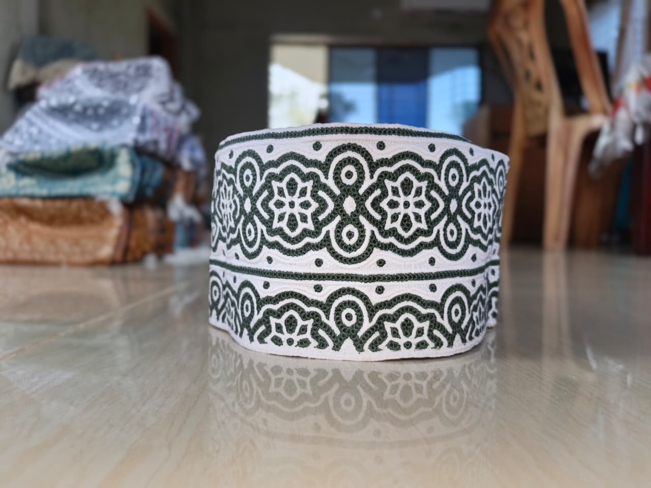 Handwoven White Omani Cap