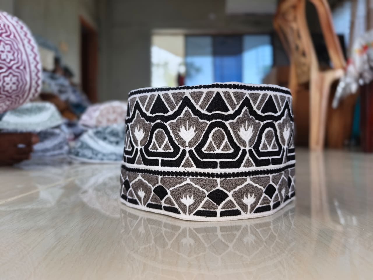 White Handmade Kumma Cap