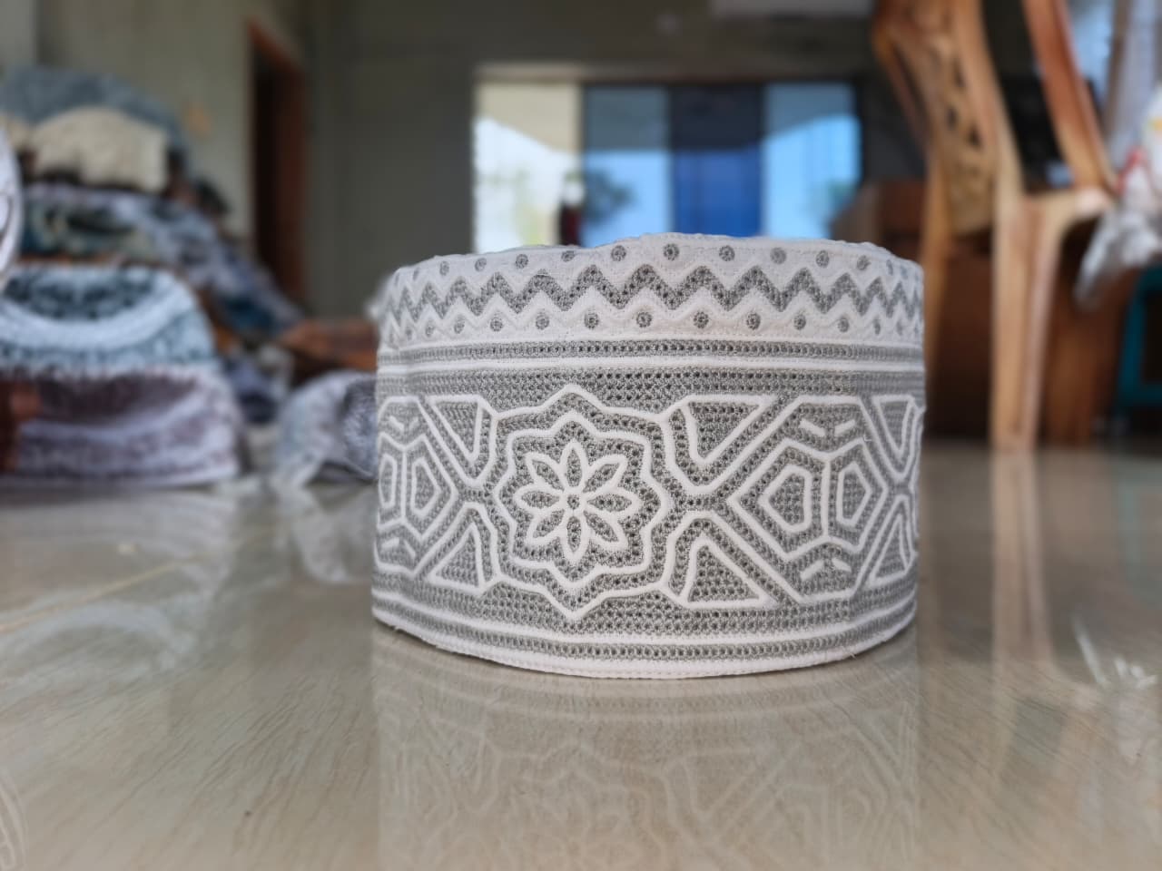 White Omani Cap with Beautiful Embroidery