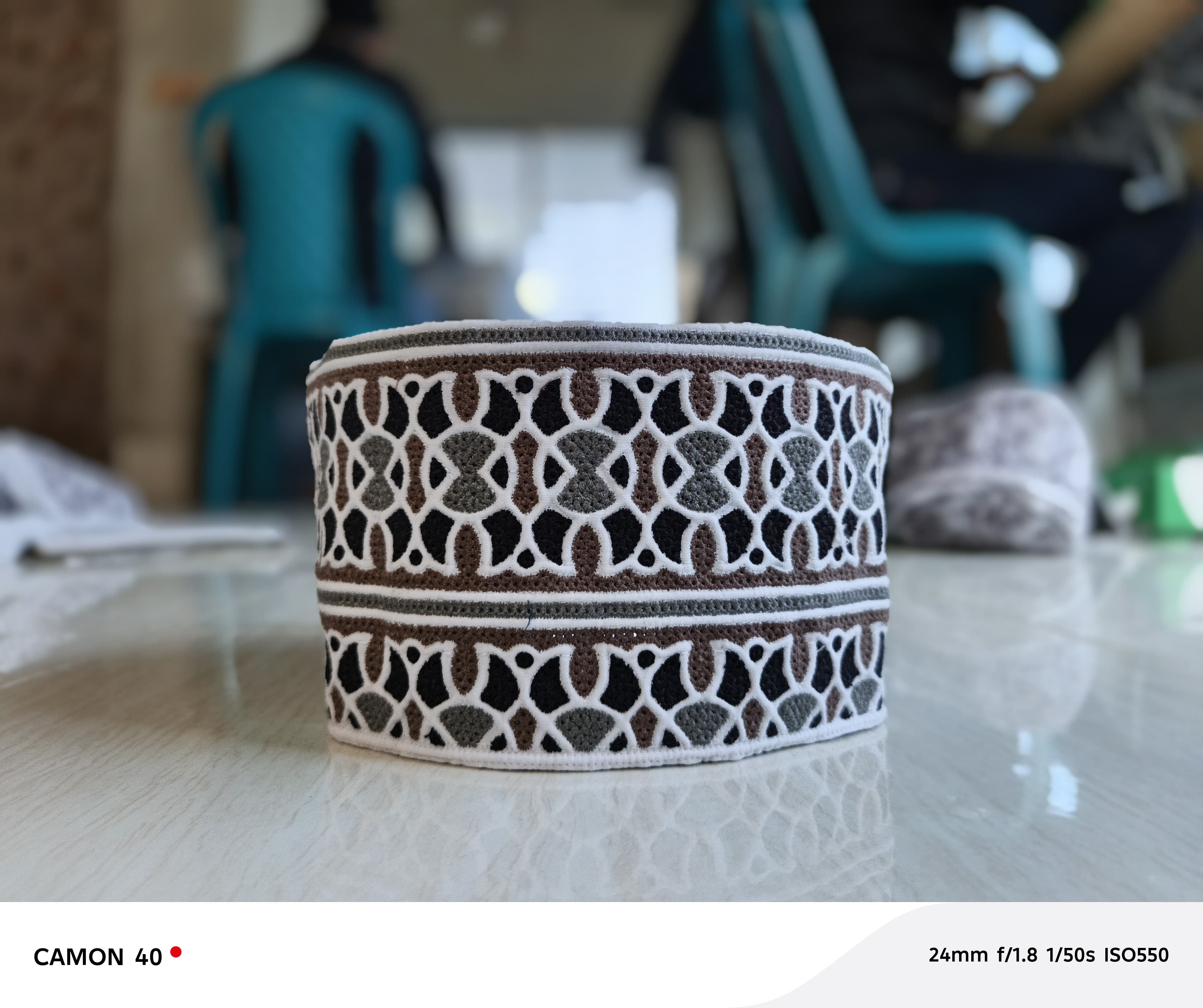Traditional White Muslim Omani Cap