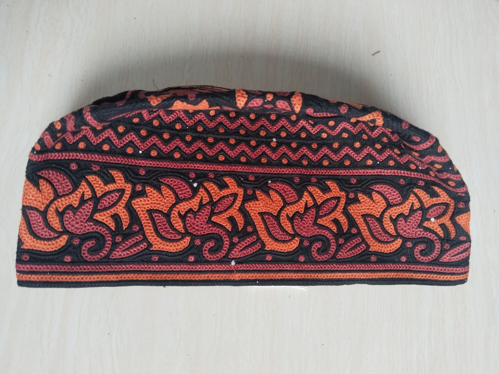 Black Omani Cap with Traditional Design